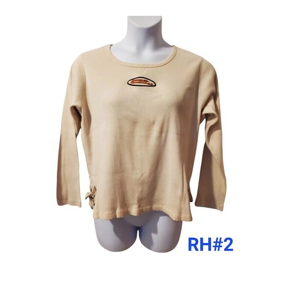Harley Davidson Womens Long sleeve Shirt - Tan 1W - RH#2 - Picture 1 of 8